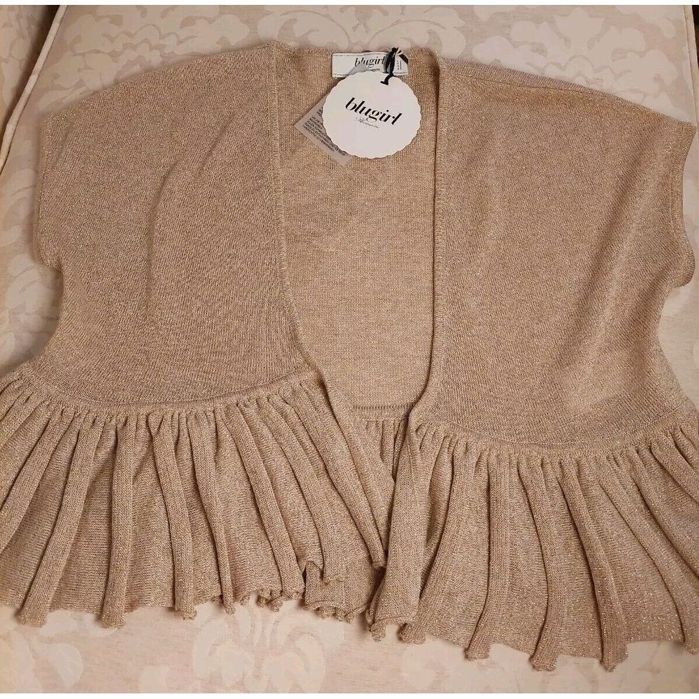 NEW! Blugirl By Blumarine Gold Knit Shrug/Vest, Made‎ In Italy. US Size S $408